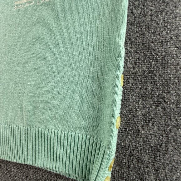 Ralph Lauren Polo Jeans Women Flag Sweater Light Blue Turtleneck Small Cotton - Picture 5 of 16